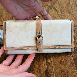 Coach Beige and Brown Wallet